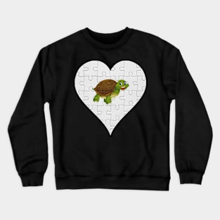 Jigsaw  Turtle Heart Design - Fish Turtle Crewneck Sweatshirt